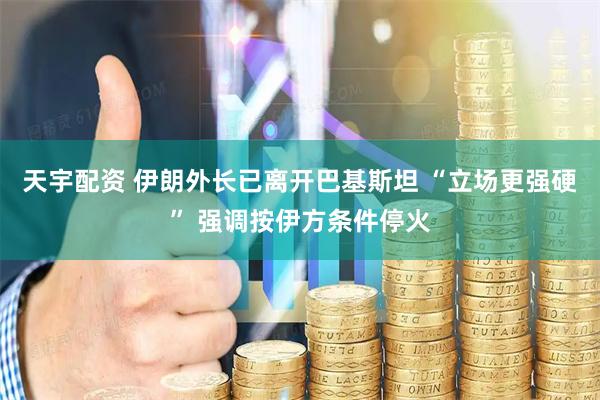 天宇配资 伊朗外长已离开巴基斯坦 “立场更强硬” 强调按伊方条件停火